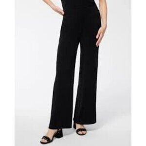 Chico’s Petite Travelers Wide Leg Pocket Pants Size 3 16/18 XL Black NEW Stretch